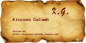 Kincses Galamb névjegykártya